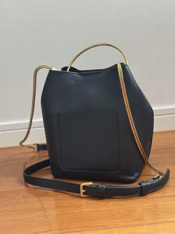 GIANNI CHIARINI 블랙 가죽 숄더백 2way