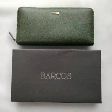 BARCOS 올리브 그린 장지갑 박스 포함