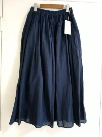 면 보일 개더 스커트 다크 네이비 M