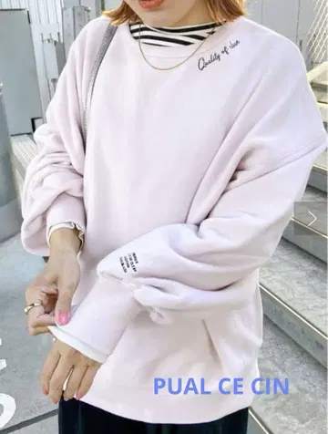 PUAL CE CIN 퓨어세신 파일컷 쭈리 로고 자수 BIG 풀오버
