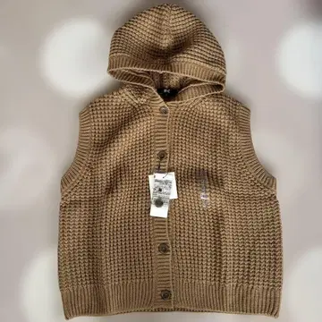 UNIQLO 브라운, 네이비 컬러 후드 부착 니트 베스트 XL