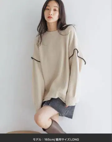LOWRYSFARM 2WAY 스티치 풀오버 LS 아이보리