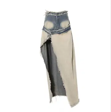 리메이크풍 데님 스커트