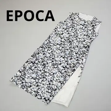 238 EPOCA 실크 슬리브리스 무릎 기장 원피스 꽃무늬
