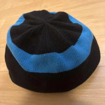 MUZE 니트 베레 (BLACK x TURQUOISE)