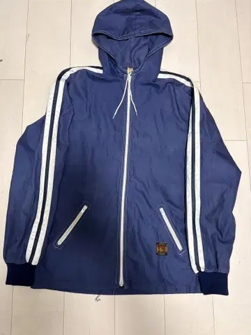 초레어 80s SPORT LASSIE 후드 부착 트랙 자켓 네이비