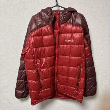 montbell 다운 자켓 빨간색 브라운 퀼팅