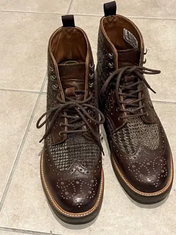 윙팁 부츠 가죽 울 혼방