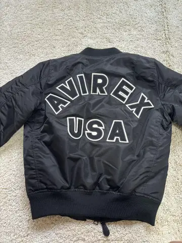 AVIREX MA-1 플라이트 자켓 아치 로고 블랙