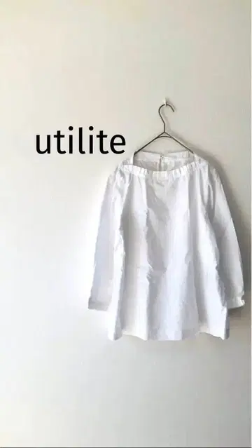 utilite 팔분 소매 코튼 블라우스 풀오버