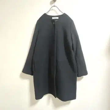내추럴 뷰티 베이직 노카라 코트 블랙 M 사이즈