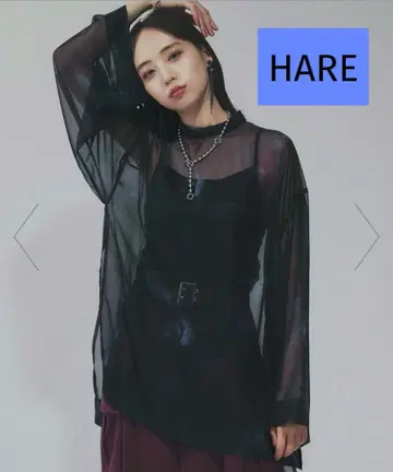 HARE 가라 시어 빅 풀오버 네이비