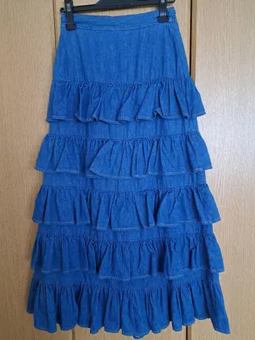 로드리리온 티어드 데님 스커트