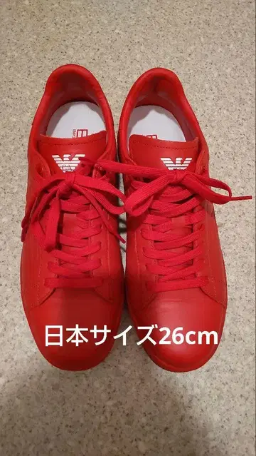 EA7 레드 스니커즈 일본 사이즈 26cm