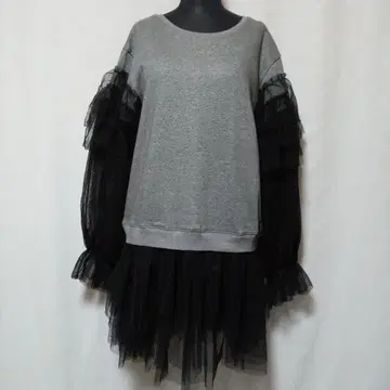 새상품 JIU 안티로자 튤 포함 원피스 맨투맨 튜닉