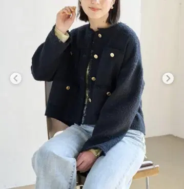 그린 라벨 릴랙싱 트위드 자켓 네이비