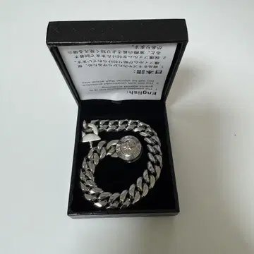 체인 팔찌 12mm 폭 21.6cm 스테인리스 나침반 모티브