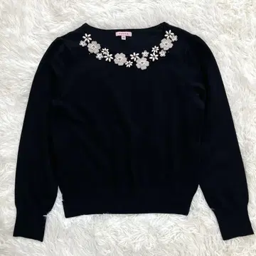 토카 TOCCA 비쥬 니트 긴팔 크루넥 블랙 XS