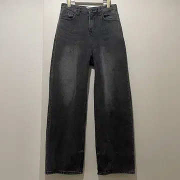 P01078 팔로윈 다크 그레이 와이드 레그 데님 팬츠 y2k