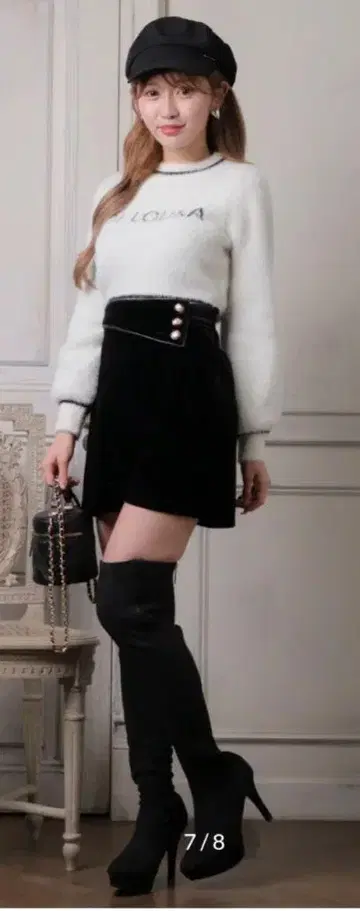 랩 버튼 플레어 숏팬츠