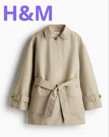 H&M 벨티드 트윌 자켓