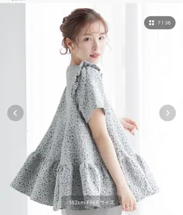 [ 새상품급 ] fitmore 플라워 자카드 티어드 상의