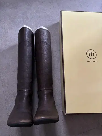 manu 다크 브라운 롱 부츠