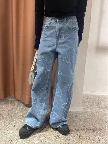 택 포함 새상품 하트 데님