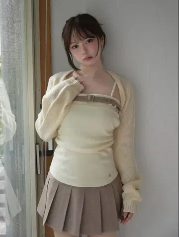 Heidi belt pleats set up / ivory