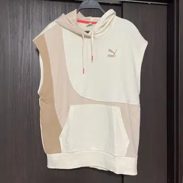 푸마 PUMA 베스트 탱크탑 후드 바이컬러 베이지 계열