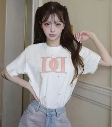 퀼팅 아플리케 비쥬 T셔츠