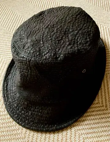 미사용 천연 가죽 양가죽 블랙 가죽 버킷 햇 61cm 빅 사이즈