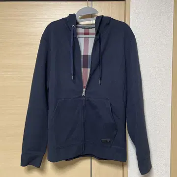 블랙 라벨 백 체크 후드티