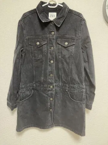 ZARA 다크 그레이 데님 자켓 원피스 L