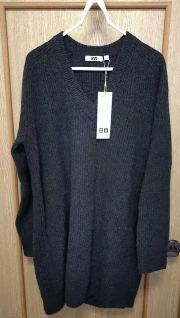 UNIQLO U 유니클로 프리미엄 라무 V넥 니트 원피스 L
