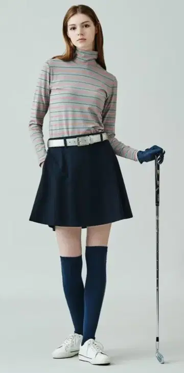 네이비 플레어 스커트 골프용