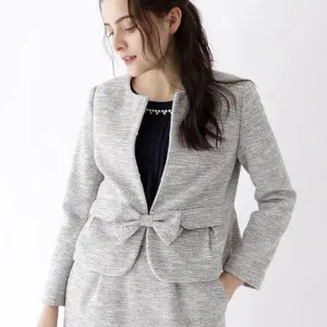 새상품 couture brooch 카르제 트위드 리본 자켓