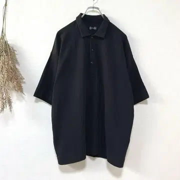 [ MUJI labo ] 오버 사이즈 피케 셔츠 S-M 블랙