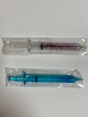 레어! 시이나 링고 풍운 디스토션 주사기형 볼펜, 샤프 세트