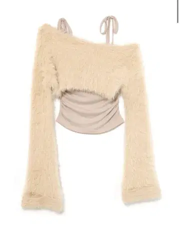 andmary Aniya fluffy knit set beige