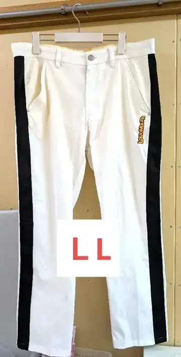 Loudmouth 화이트 팬츠 블랙 스트라이프 LL