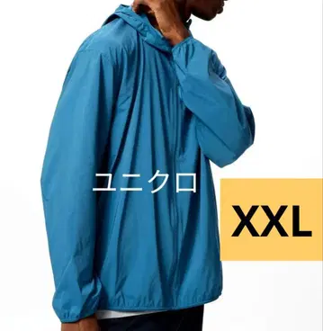 XXL 새상품 유니클로 포켓터블 UV컷 풀 집업 후드티 수납 봉투 포함
