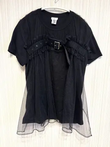 noir 케이닌노미야 튤 벨트 티셔츠 AD2020