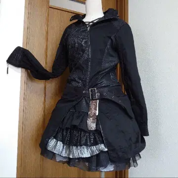 [ QutieFrash ] 더블 집업 라이더스 원피스