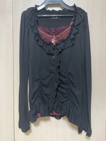 블랙피스나우 긴팔 프릴 가디건 BPN