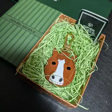 새상품 소메스 안장 아쉬 골드 딱지 키링 점포 한정판