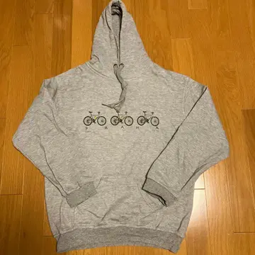 네덜란드 프라하 후드티 자전거 프린트 그레이