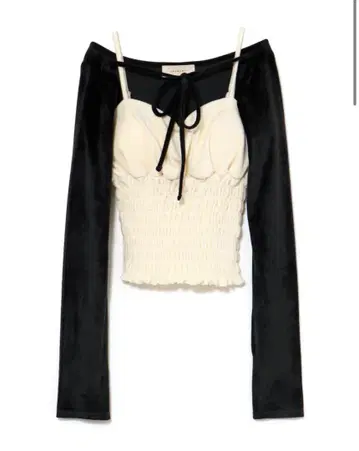 andmary Mei shirring tops black