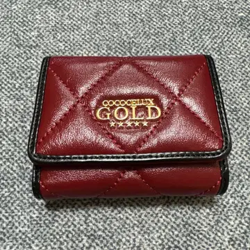 COCOCELUX GOLD 빨간색 3단 폴더형 지갑