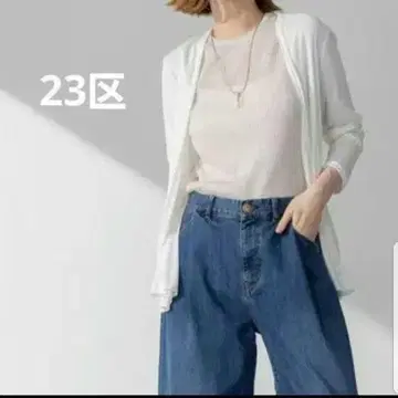 23구 멀티 기능 시어 숏 가디건 화이트 미사용 새상품 택 포함